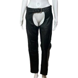 PRE-OWNED - Harley-Davidson Women's Black Leather Chaps Size Small
